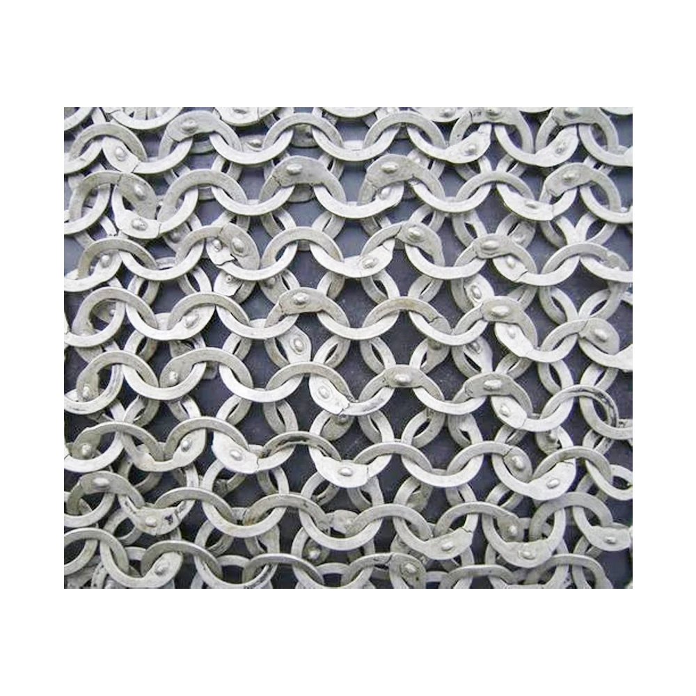 Medieval Edge Hauberk Flat Riveted Wedge Chain Mail Rings Assembled In Order To Make Armor