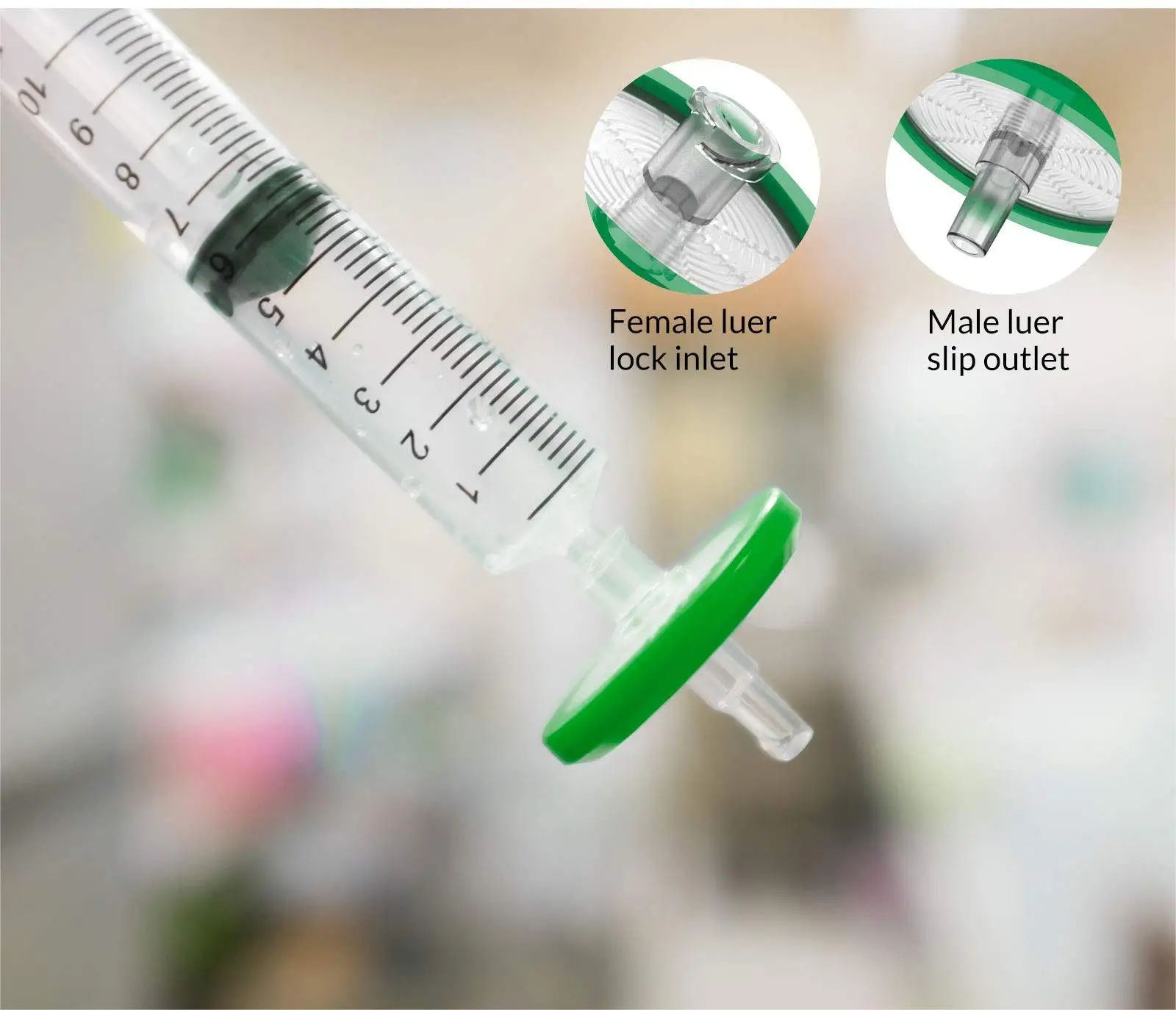 Lab PES PTFE Membrane Syringe Filter 13mm 0.45um Disposable Filter Cartridge