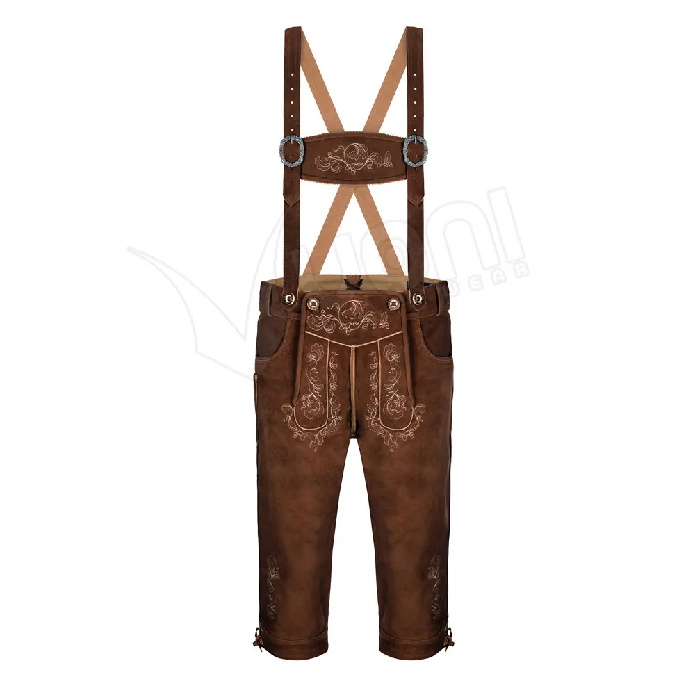 Custom Design Latest Bavarian Shorts Genuine Leather Lederhosen Shorts