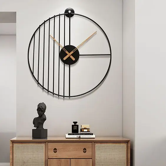 Interior Decorative Metal Clock Black Color Coated Iron Frame Wall Clock Watch Good Giftware Wholesale Clock At Best Price