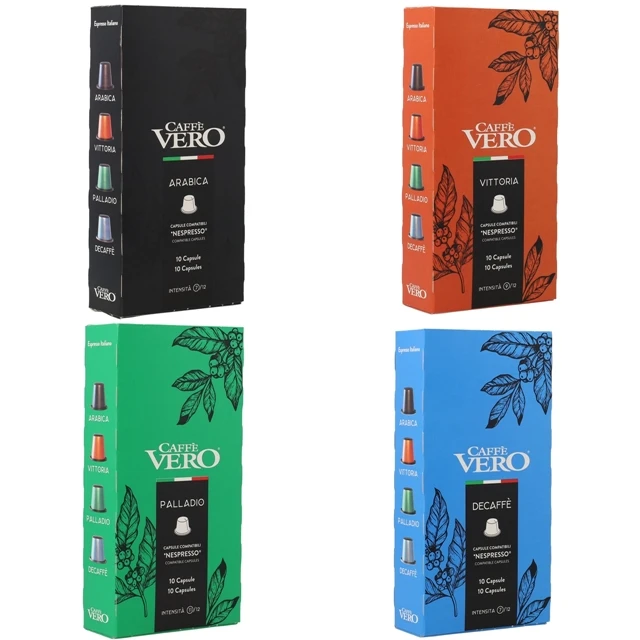 Italian Made Nespresso Compatible Capsules - Different Blends Available Including Decaf - 10 capsules per Box