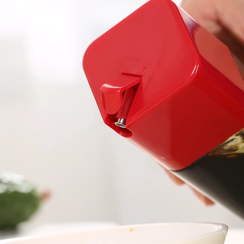 Auto Flip Sauce Dispenser Cooking Gadgets Liquid Oil Storage Container Jar Minimalist Stylish Design Transparent Home Hotel