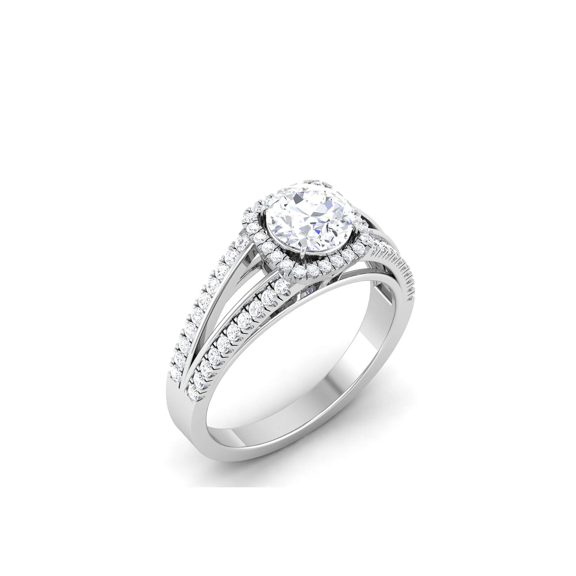 Luxury Classic Genuine Round Diamond Solitaire Ring Engagement Rings Anniversary Gift Wedding Rings for Women 14K Real Gold