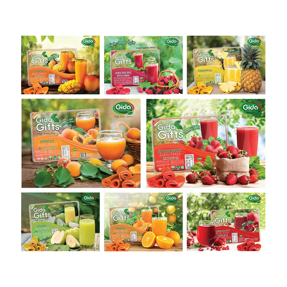 Фруктовая паста, кожа-клубника, Высококачественная фруктовая паста, кожа, естественный сок, сушеный абрикос, клубника, апельсин, манго