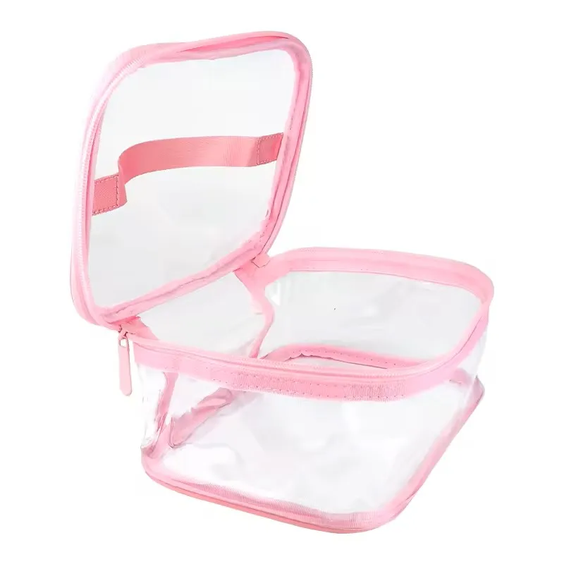 OEM ODM PVC large ladies cosmetic storage bag pvc bag travel transparent bag with zipper Made in Vietnam