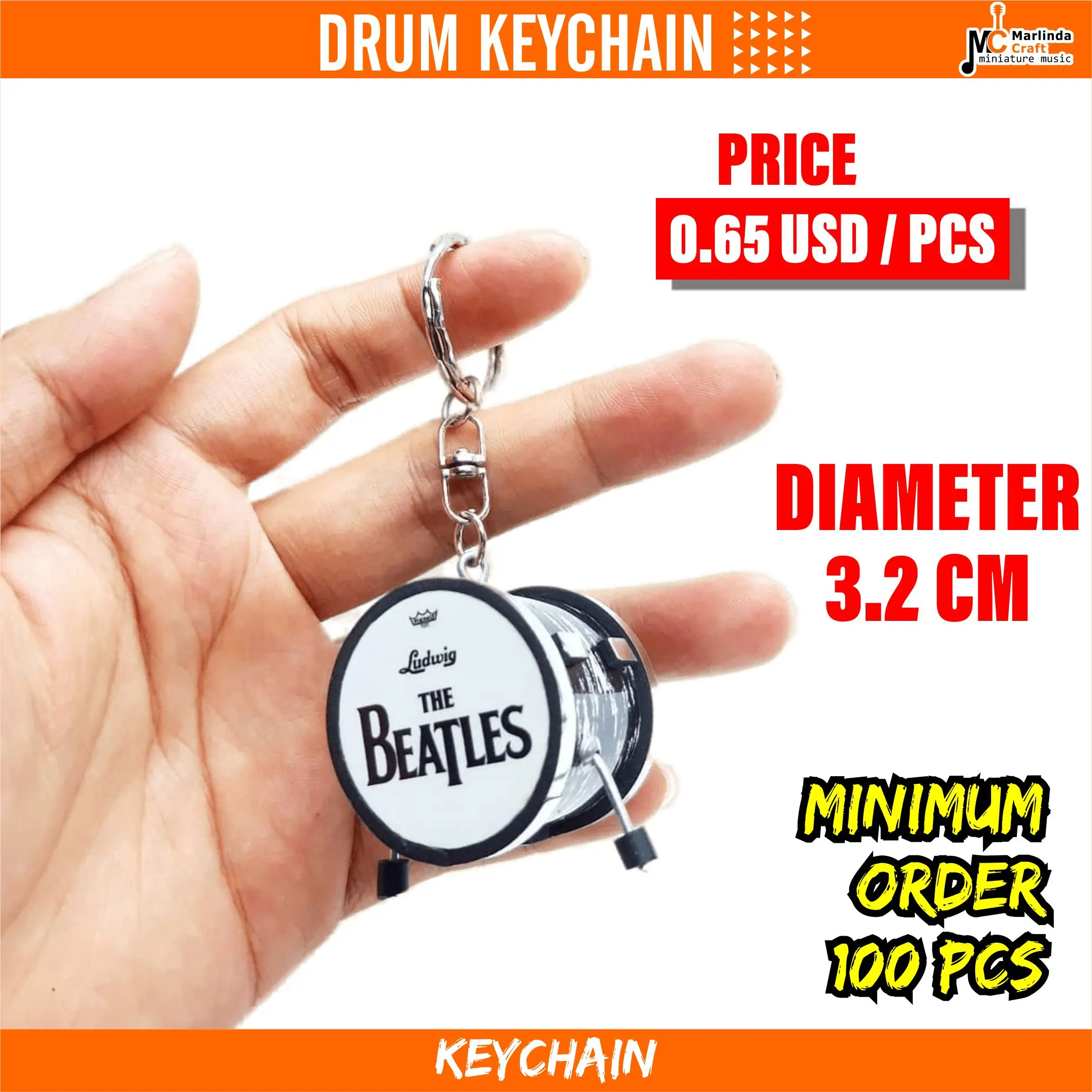 Miniature Drum keychain with custom logo miniature drum for keychain appearance