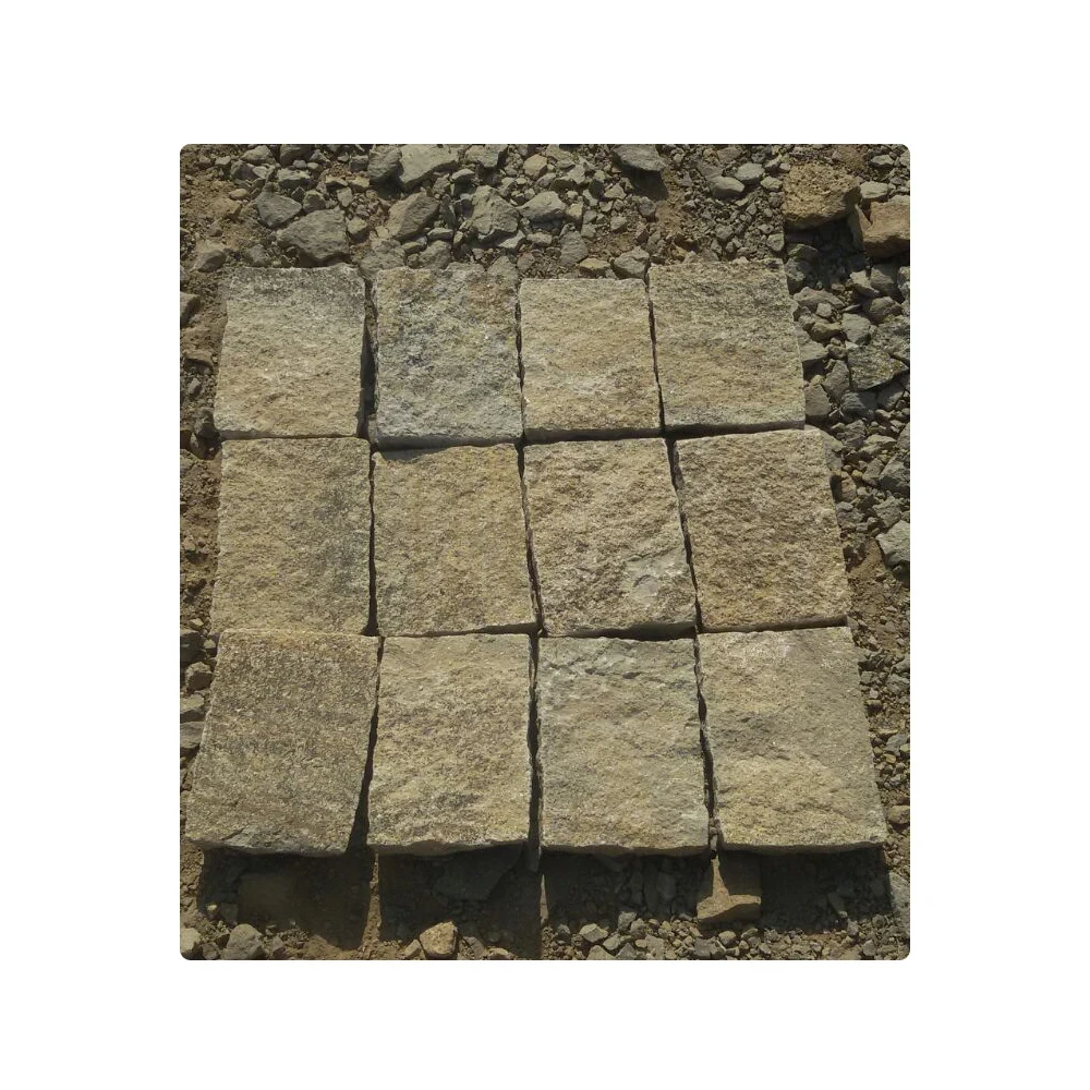 100% Natural Parking & Driveway  Stone Yellow Brown Mix  Stone With Custom Small & Big Size Accepted For Bulk Order