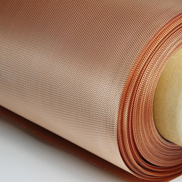 Faraday cage plain weave red brass copper thin titanium micron metal mesh