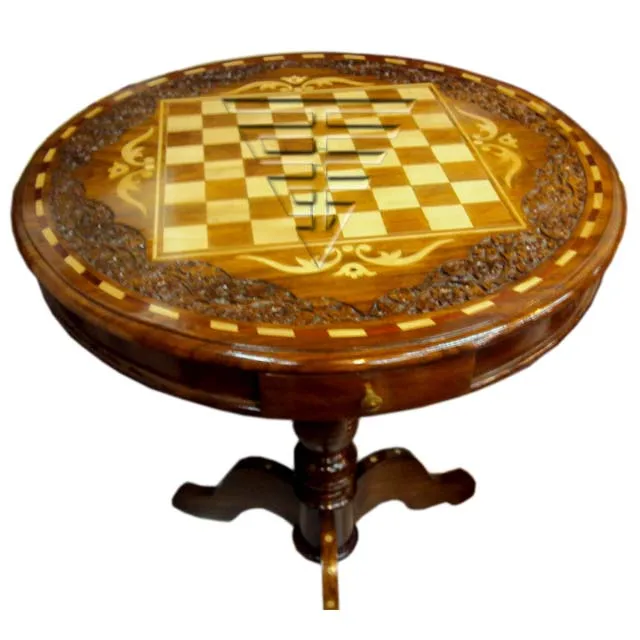 Luxurious Wholesale Solid Rose Wood  Hand Made Luxurious Chess Table With Staunton Series  Chess Pieces