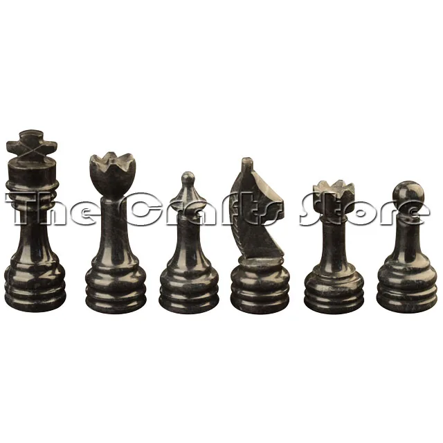Marble & Onyx Natural Stone Hand Made Luxurious Black & White Chess Set With Staunton Series  Chess Pieces
