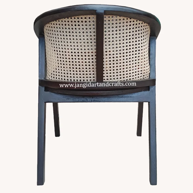 Antique Color Black Armrest Rattan Cane Back Louis Chair Solid Mango Wood Dining Arm Wedding Event Hotel Restaurant Dining Chair