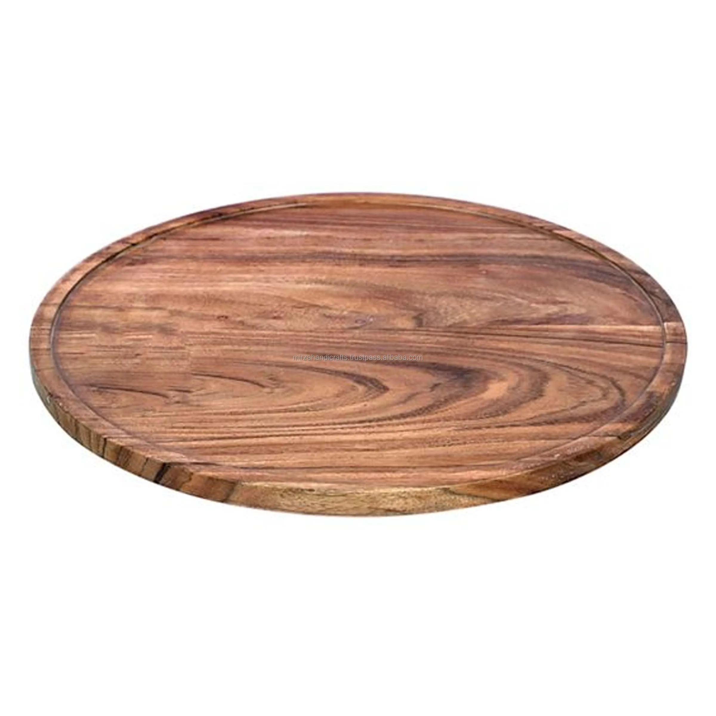 Acacia Wood Cutting Board with Handle Wooden Chopping Round Paddle for Meat Bread Serving Board Charcuterie Board