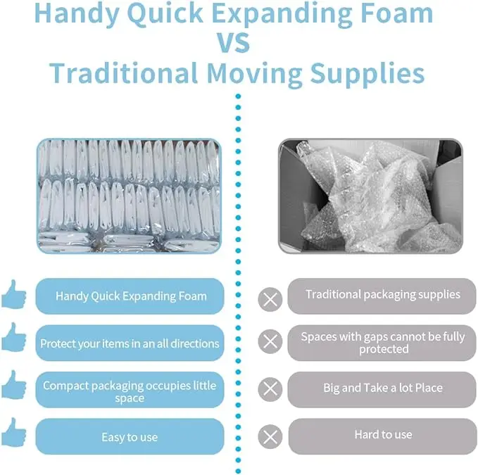 rapid expansion foam wholesale Handy Quick Instant Expanding Packaging Foam Bags For Shipping Mailing and Packing