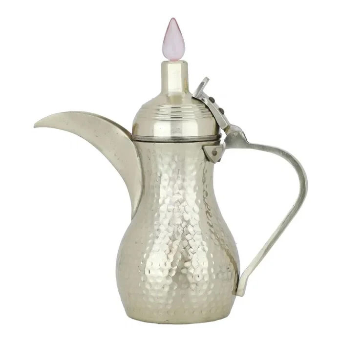 Best Quality Arabic Coffee Dallah Brass Crome Teapot Coffee Crafted King Coffee Serving for Home Cafe By Ambiance Lifestyle