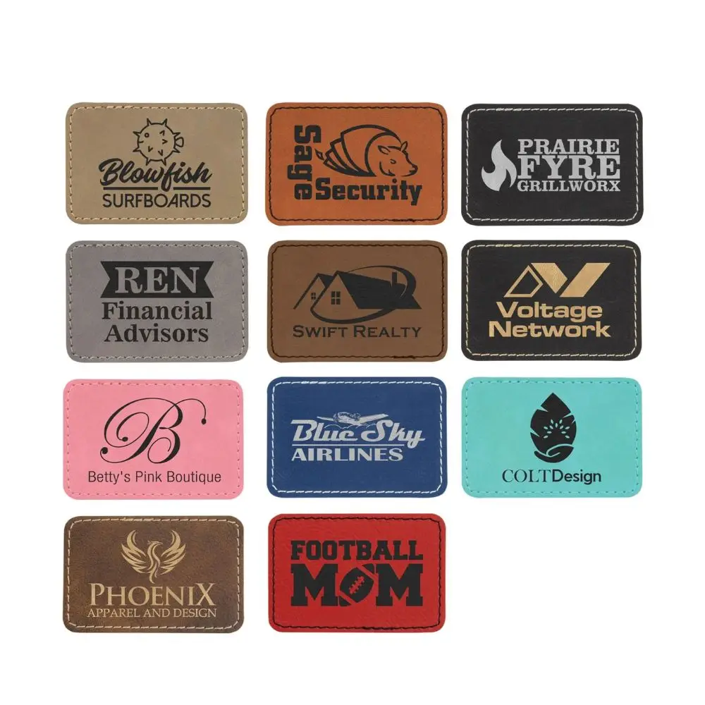 custom logo debossed sports baseball cap hat heat press leather patch