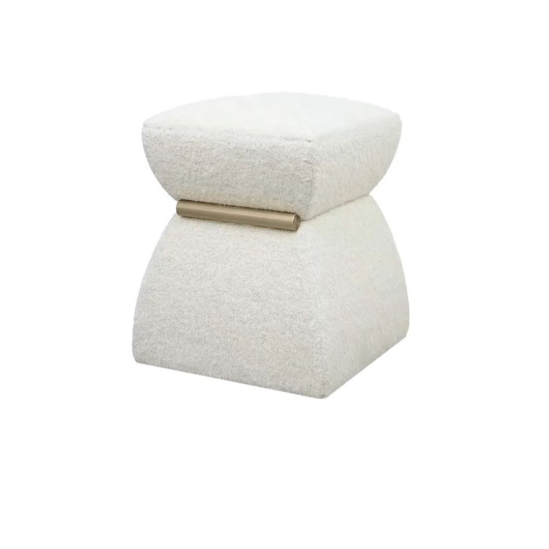 White Ottoman Pouf Elegant Design For Living Room Furniture