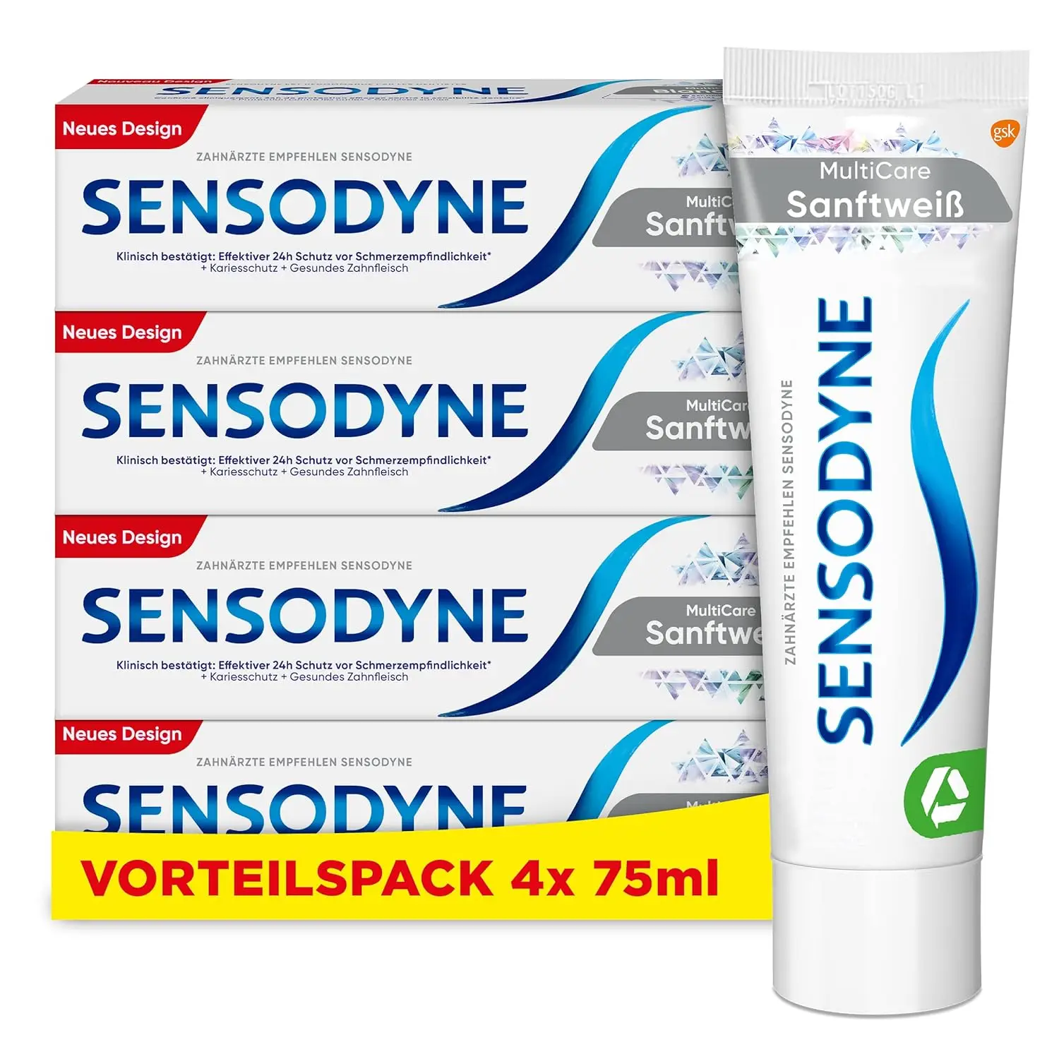 Sensodyne MultiCare нежная белая зубная паста 75 мл 