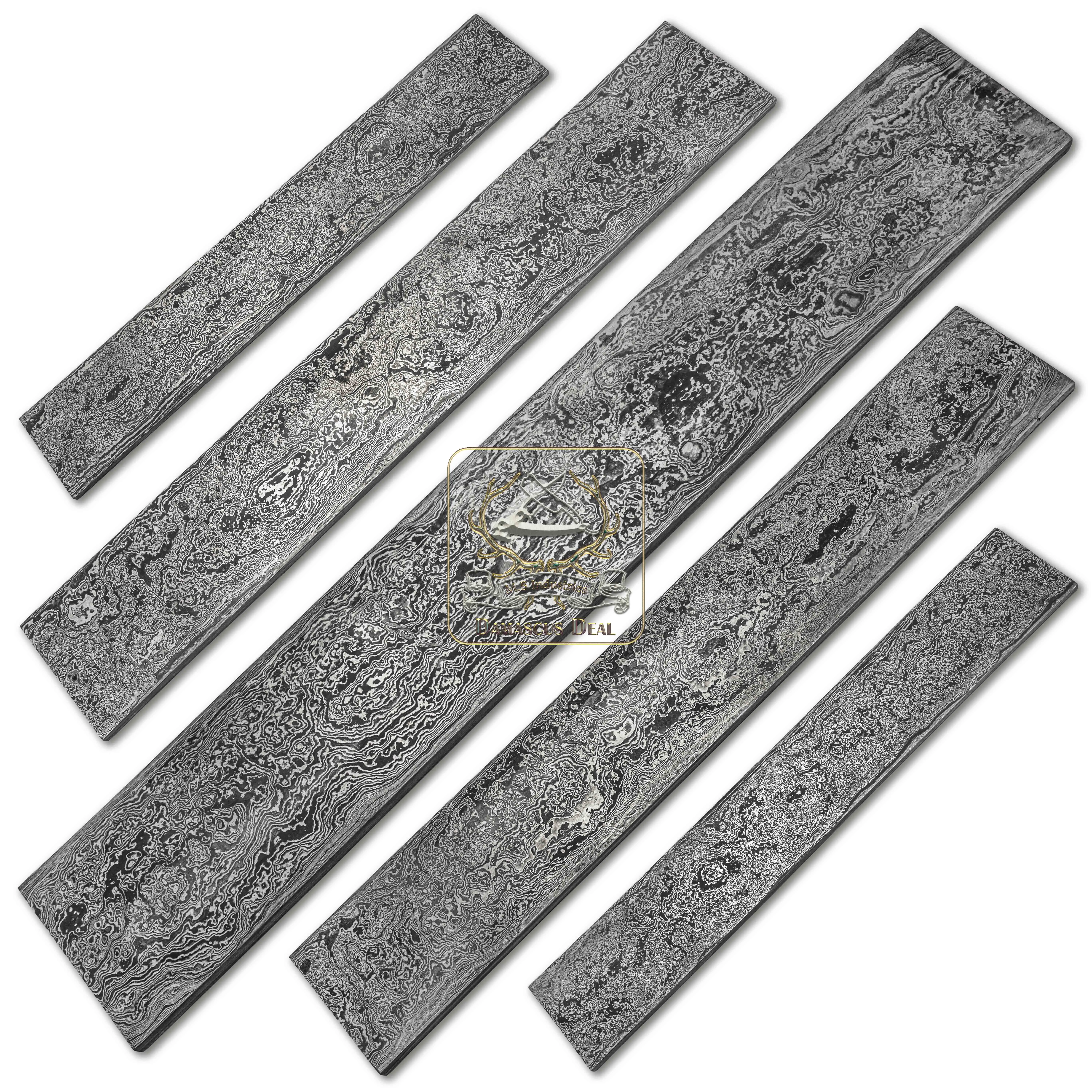 Damascus Steel Billet Random Pattern DD-Random-502 for Knife Making Hand Forged Carbon Steel Hardness 58-62 HRC Billet