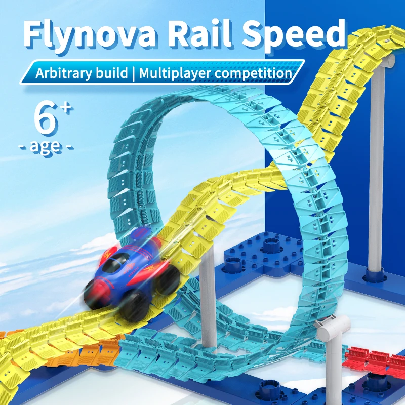 High Quality Track Toy Set 200 PCS Flexible Race Track Play set with Tracks 2 Race Cars