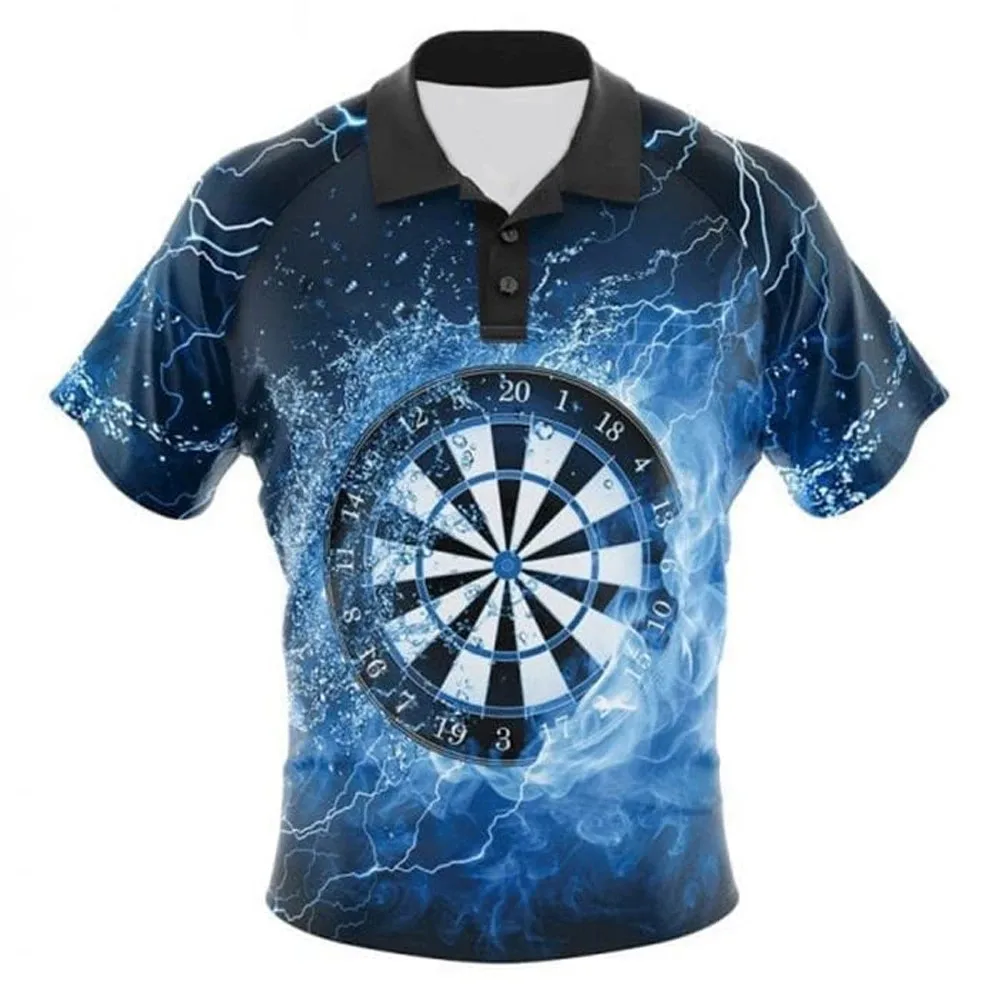 Sublimated Dart Shirts With Collar Breathable Dart Jersey 100% Polyester Customized Dart Shirts