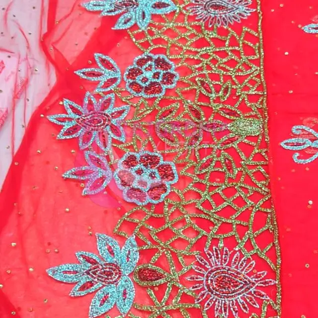 african George Wrappers With beaded Net Lace Fabrics For wedding African women