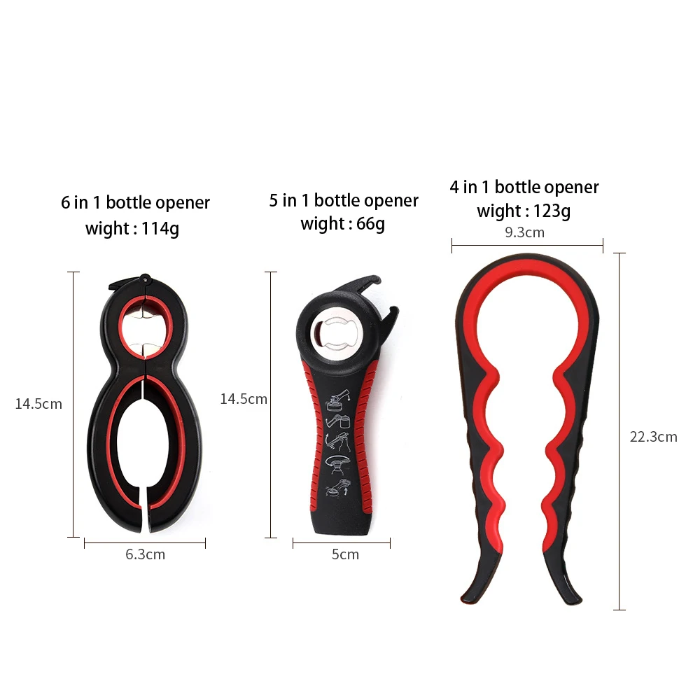 Multi function bottle opener set can opener portable jar opener for gift set