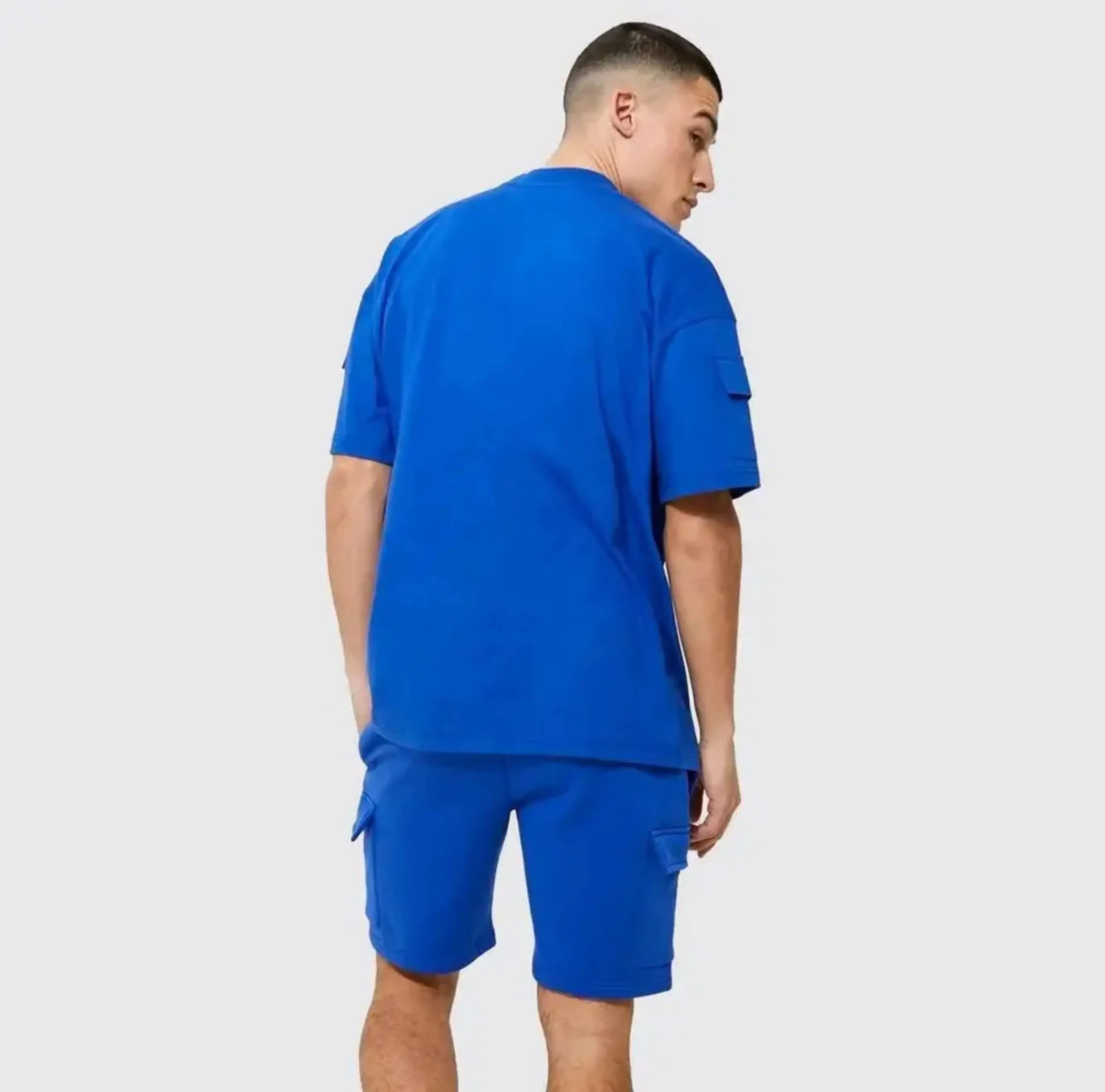 OEM T shirt WITH SHORTS Oversized Drop Shoulder Design T-shirt Custom High Quality Printing Mens T Shirts