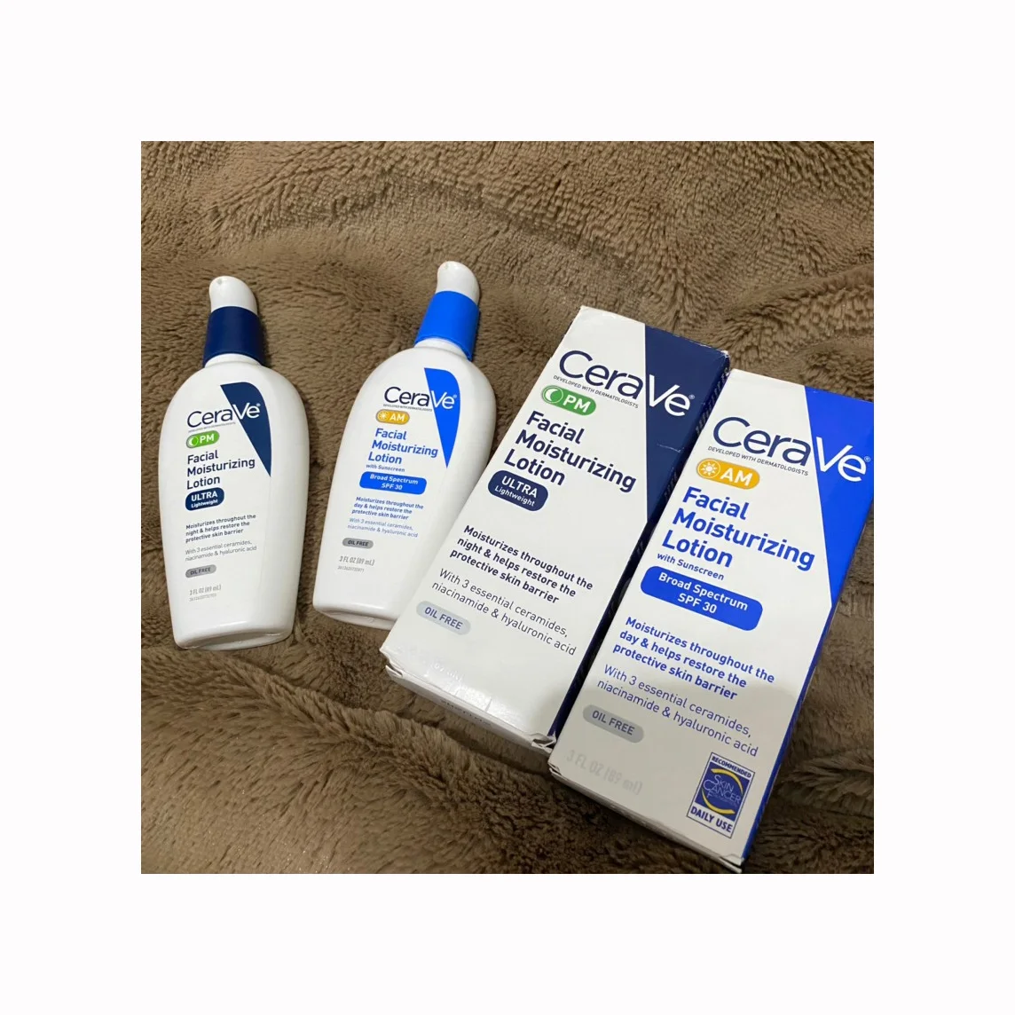 CeraVe Organic Daily Use Moisturizing Cream Facial Cleanser Body Lotion with Whitening Foam Lightening Dry Skin OBM Free Sample