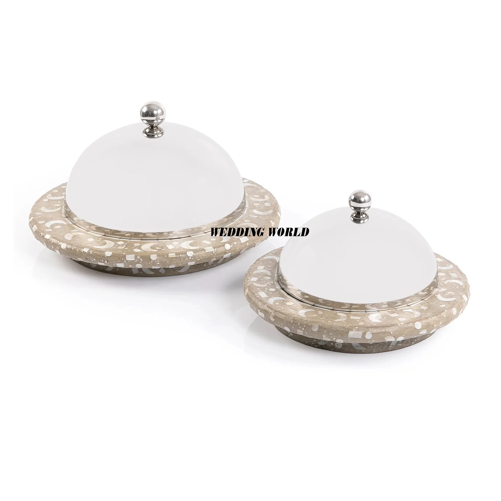 Set of Three Metal Chocolate Bowl Traditional Design Handmade New Dessert Stand Classic Stylish fancy new Chocolate Bowl