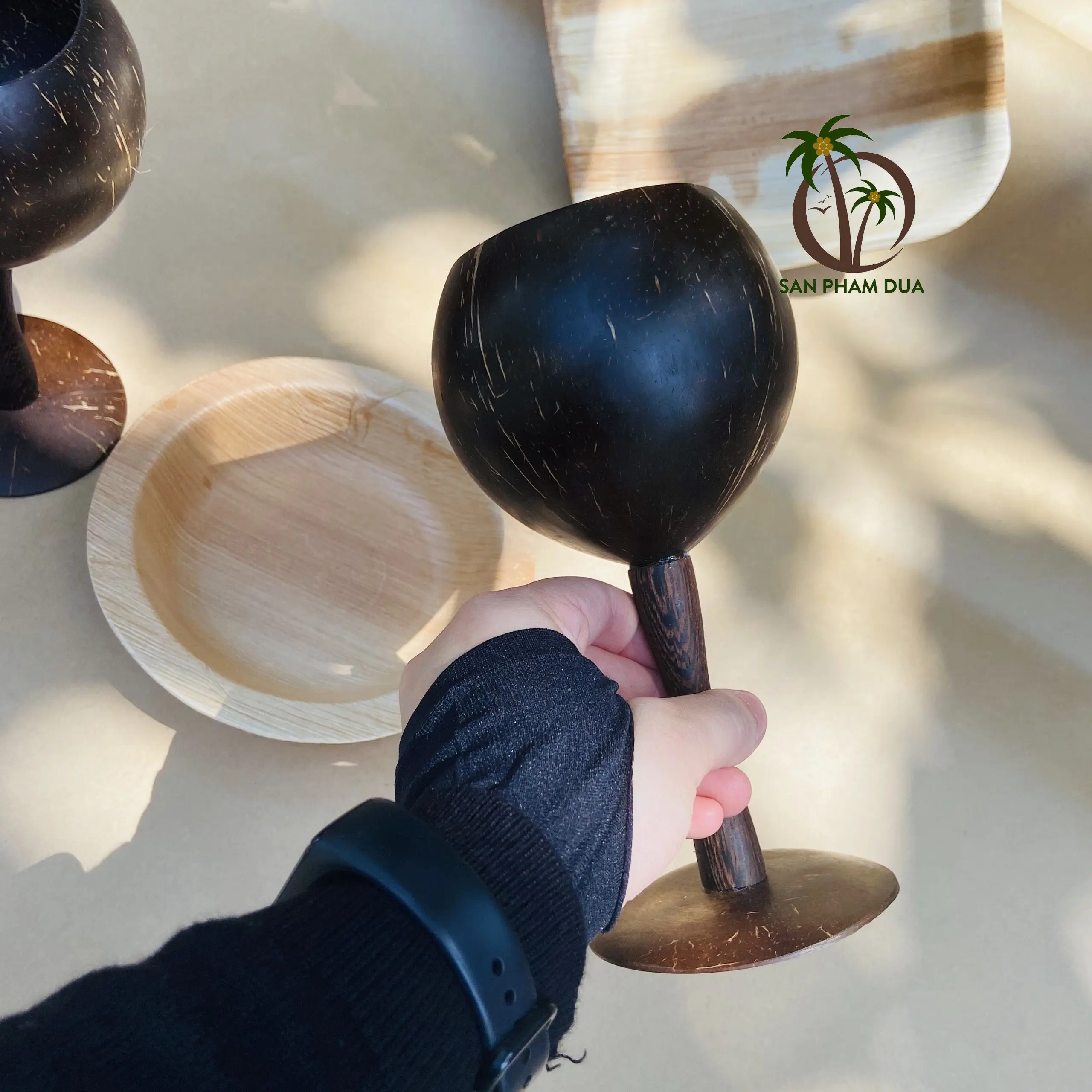 WINE CUP MADE FROM 100% COCONUT SHELL/ COCONUT CUPS FOR DRINKING/ COCONUT SHELL CUP COFFEE