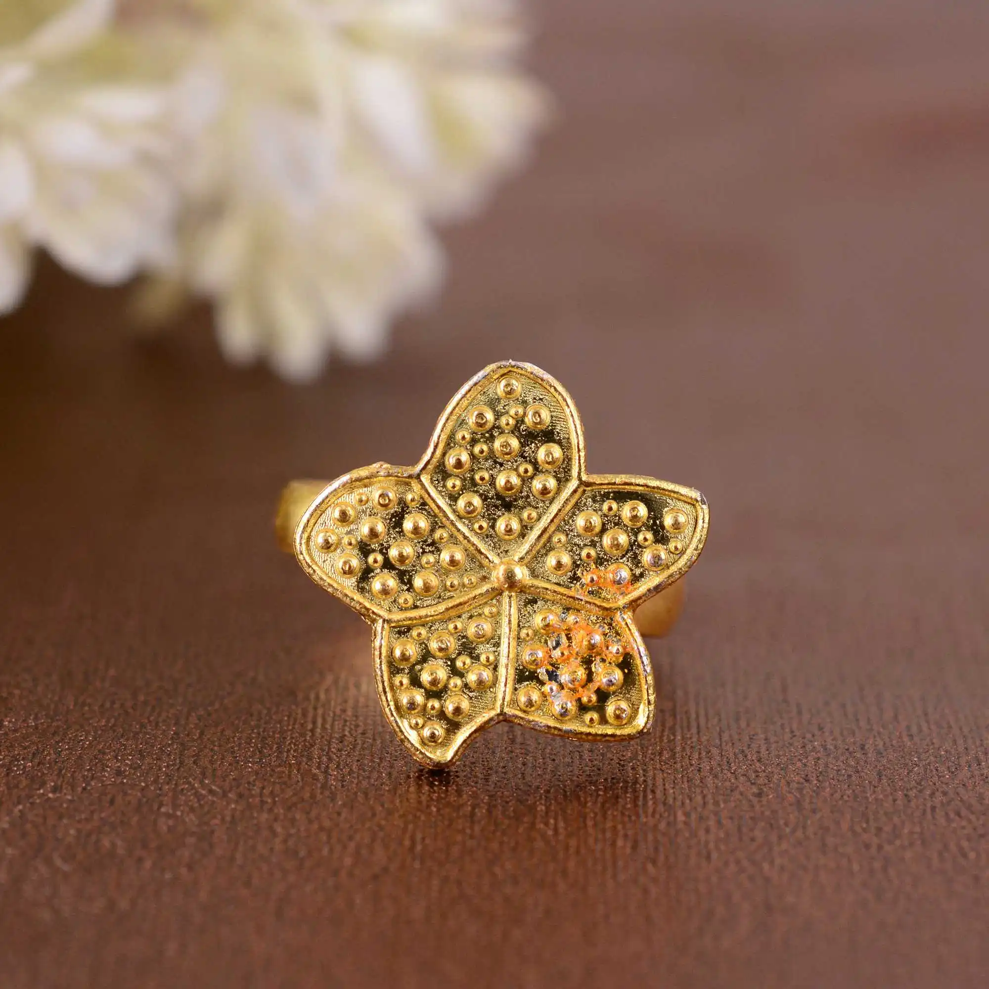 Four Leaf Clover Anxiety Rings For Women Solid Brass Band Anti-Stress Fidget Spinner Ring Aesthetic Jewelry Gift