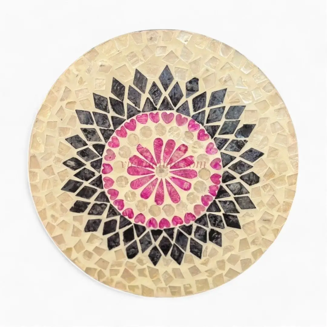 Wholesale Mother of pearl Placemats handmade luxury eye-catching home mother of pearl tableware placemat from Viet Nam