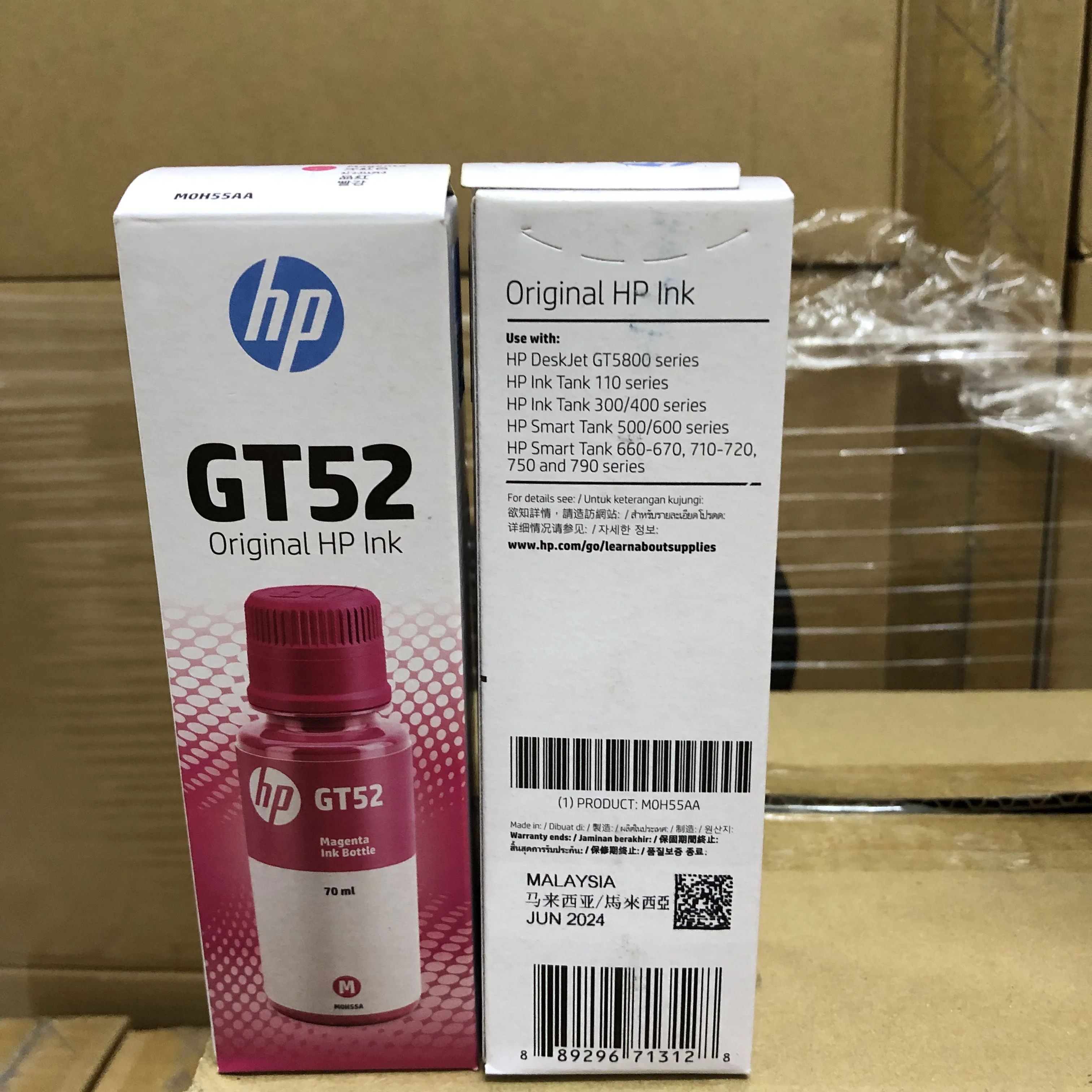 Original Genuine HP  GT52 70-ml Color Cyan,Magenta,Yellow Original Ink Bottle M0H54AA,M0H55AA,M0H56AA