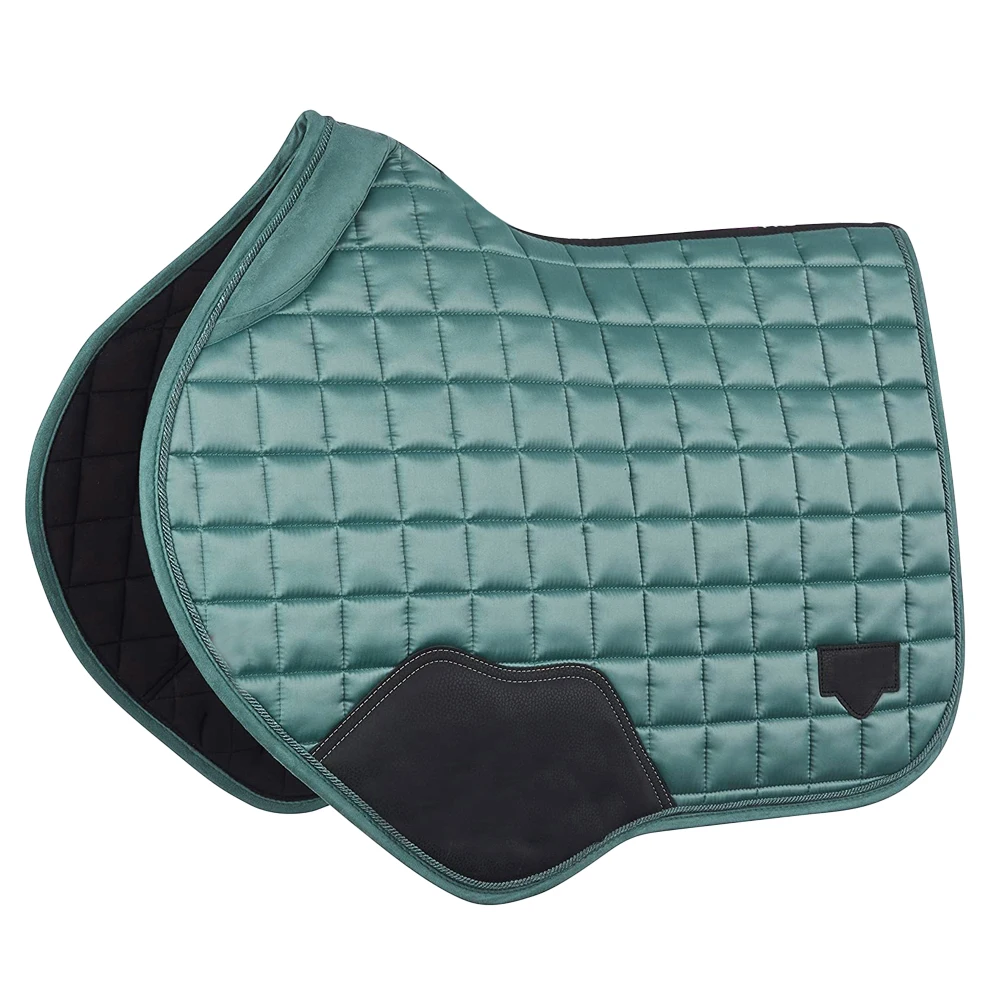 Custom Satin Close Contact Saddle Pad Square Bamboo Lining with Friction Free Binding and Girth Protection