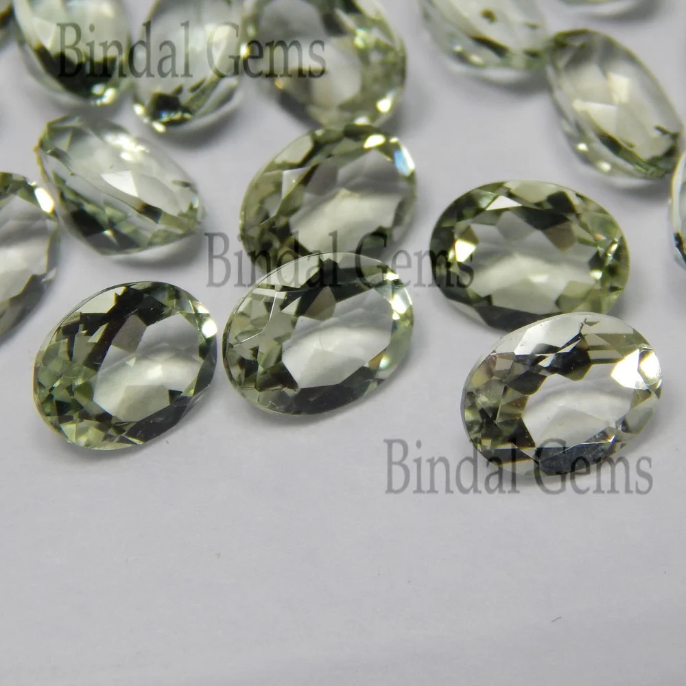 Exclusive Green Amethyst Natural Cabochon 6 x 8 MM Oval Shape Normal Cut Gemstone For Jewellery Making