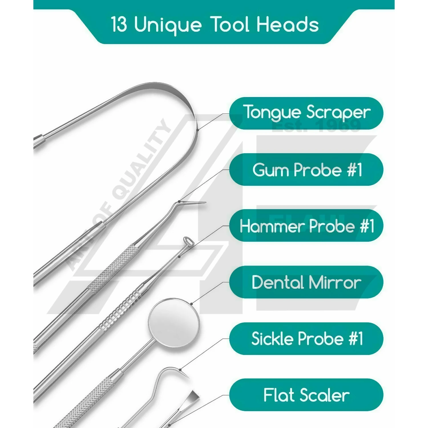 Набор из 9 инструментов для ухода за полостью рта