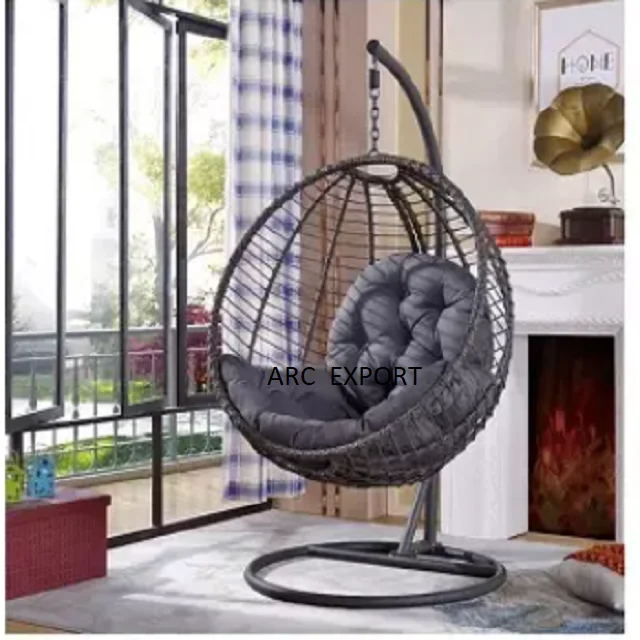 Standard Black Color Wire Iron Unique Fancy Designer Swing Latest Modern Design Home and Garden Indoor Iron Metal Swing