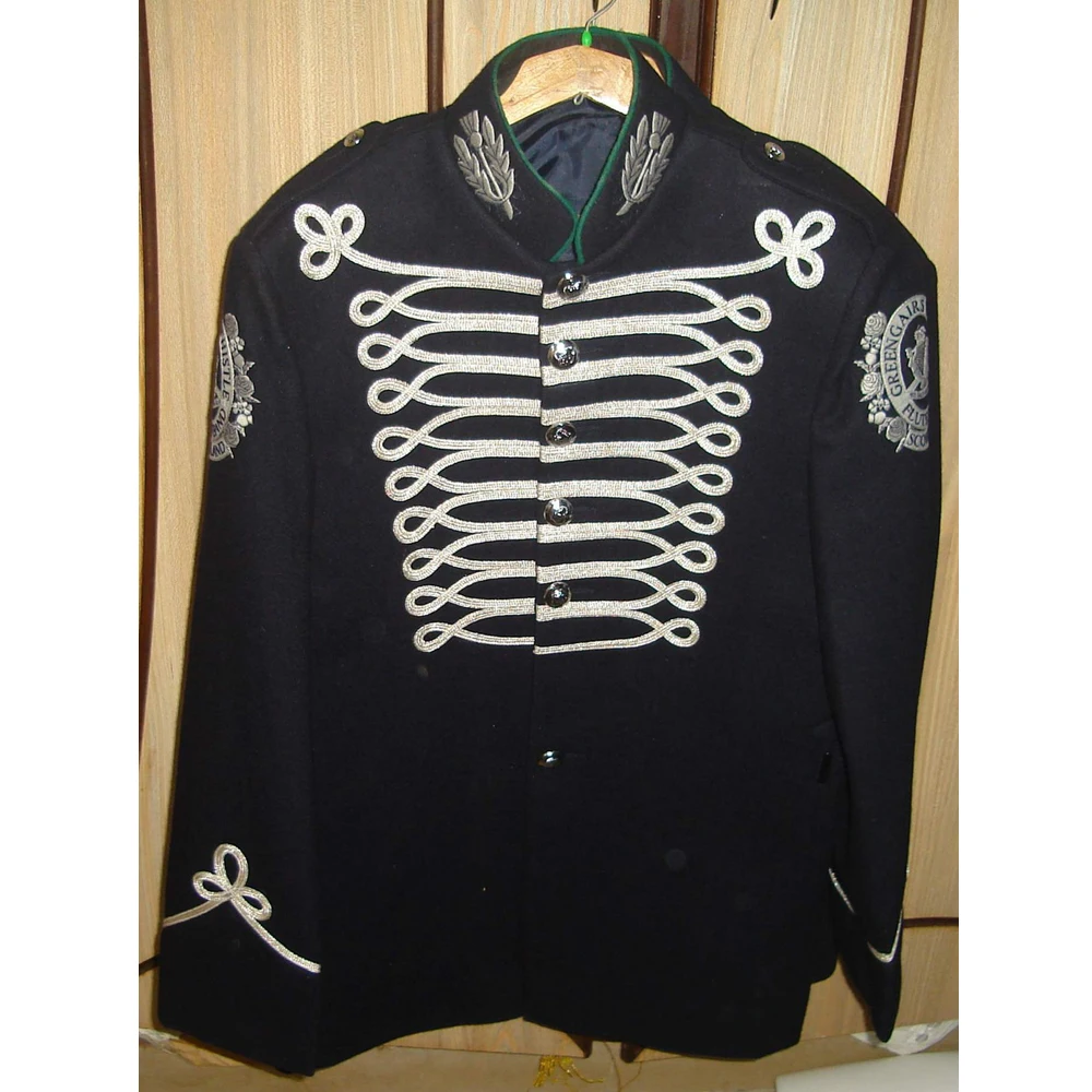 Unisex Customizable Winter Tactical Coat Breathable Black Wool Marching Band Uniform Tunic Wholesale OEM Service Available