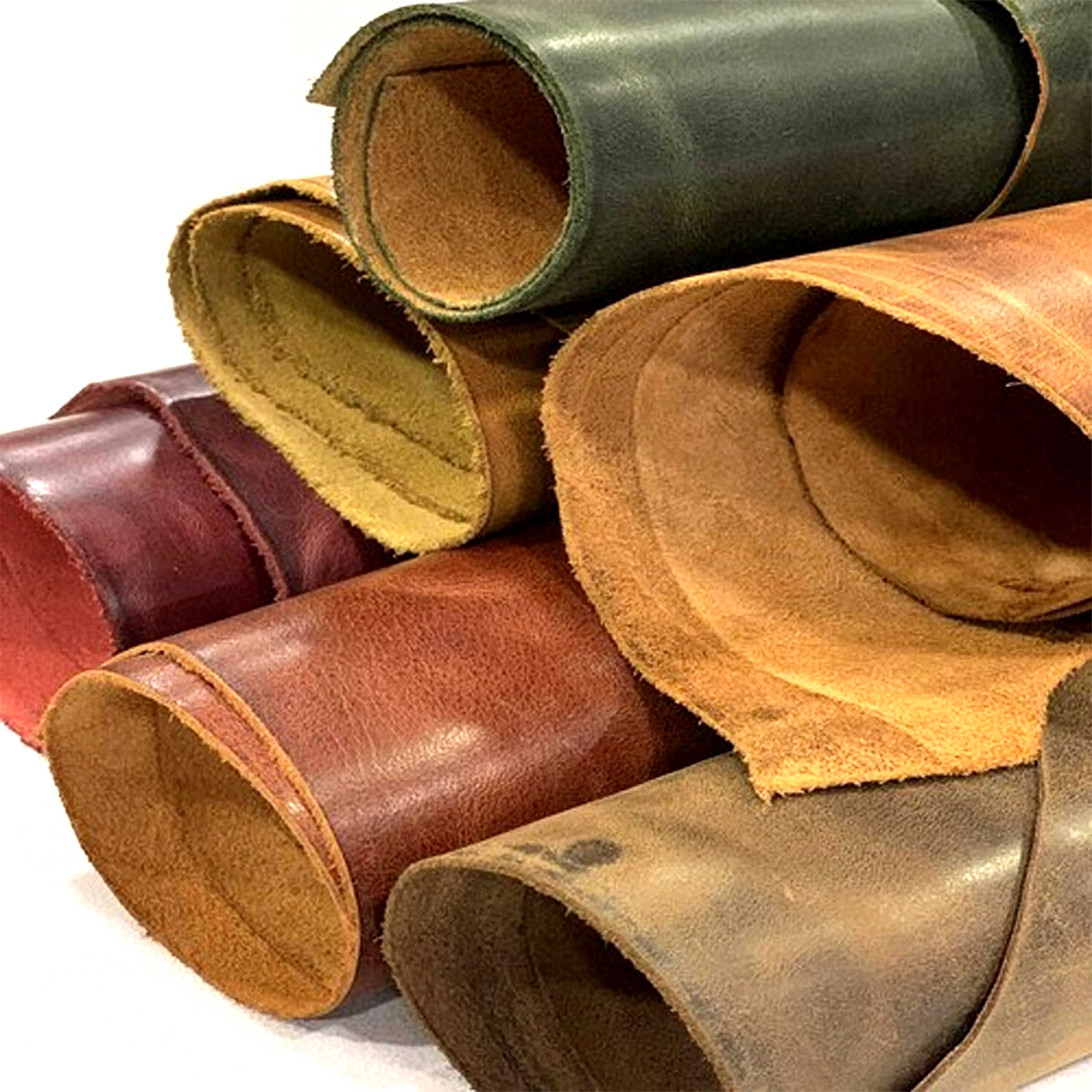 OEM Factory Made Rich Grain Brown Waxed Antiqued Distressed Cowhide