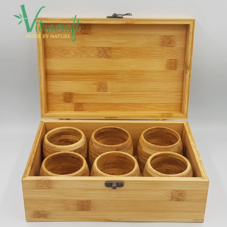 Gift set of premium pressed bamboo cups Vietnamese handmade bamboo cups Gifts for loved ones Housewarming gifts