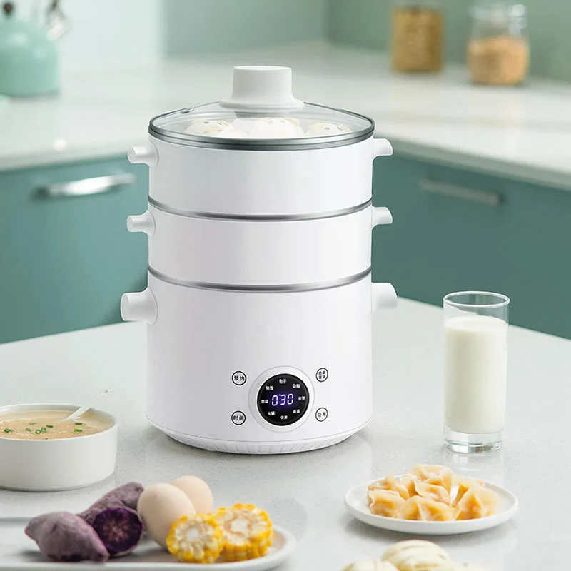 2022 Household dormitory intelligent multi-functional small power electric frying pan electric Hot Pot with Steamer