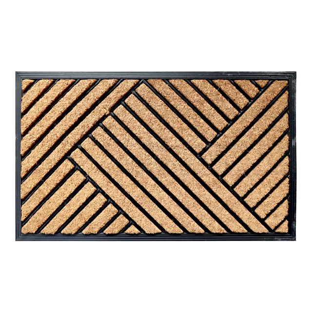 Natural Coir Modern Doormat Long-Lasting  Thick Entryway Rug for Indoor & Covered Door Entrances RUBBER COIR BRUSH MAT