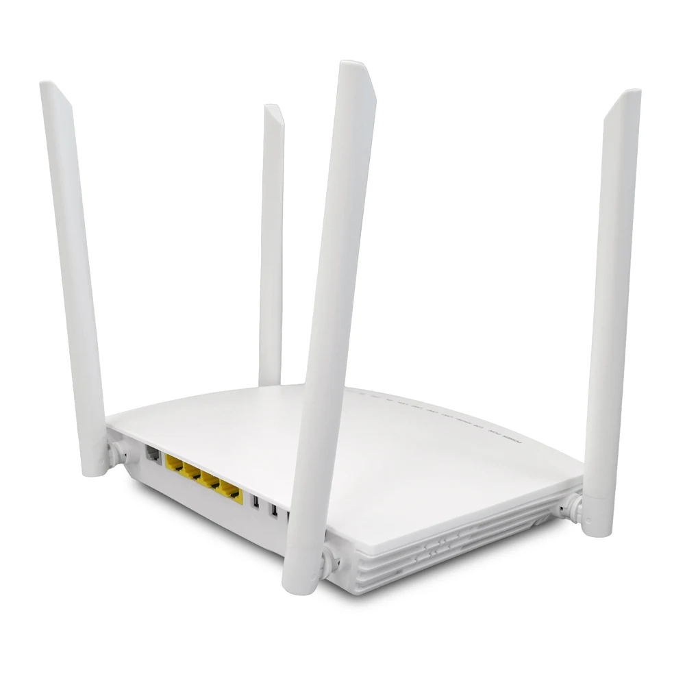 4 GE LAN Ports CATV Dual Band Wi-Fi 5 1200Mbps GPon EPon Adaptive XPon ONT Modem with 4 Antennas