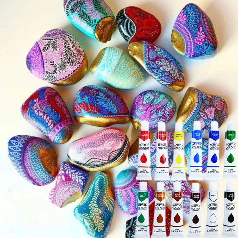 KHY OEM Watercolor Colour Kit Free Sample Diy Supplies Painting For Kid Color Box With Brush Acrylic Non-Tox Art Acryl Paint Set