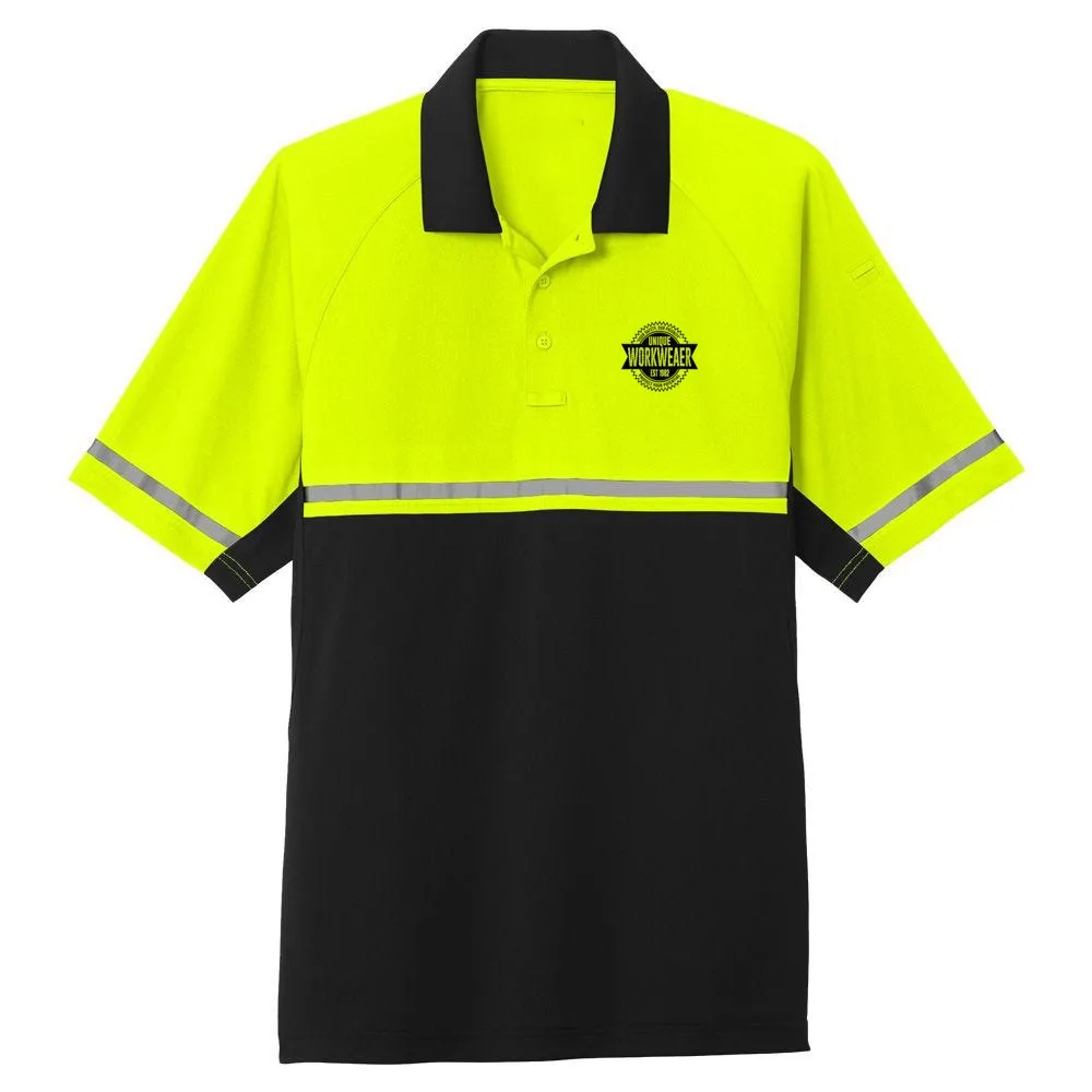 Hi Vis Reflective Safety Polo Shirts Safety Workwear Polo T-Shirt For Men