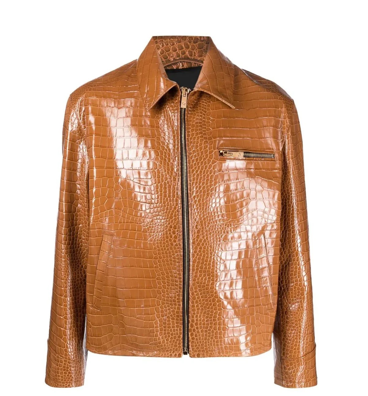 New Leather Skin Embossed Jacket Unisex Exotic Crocodile Leather Wholesale Genuine Cowhide Fashion Leather Jackets For Men