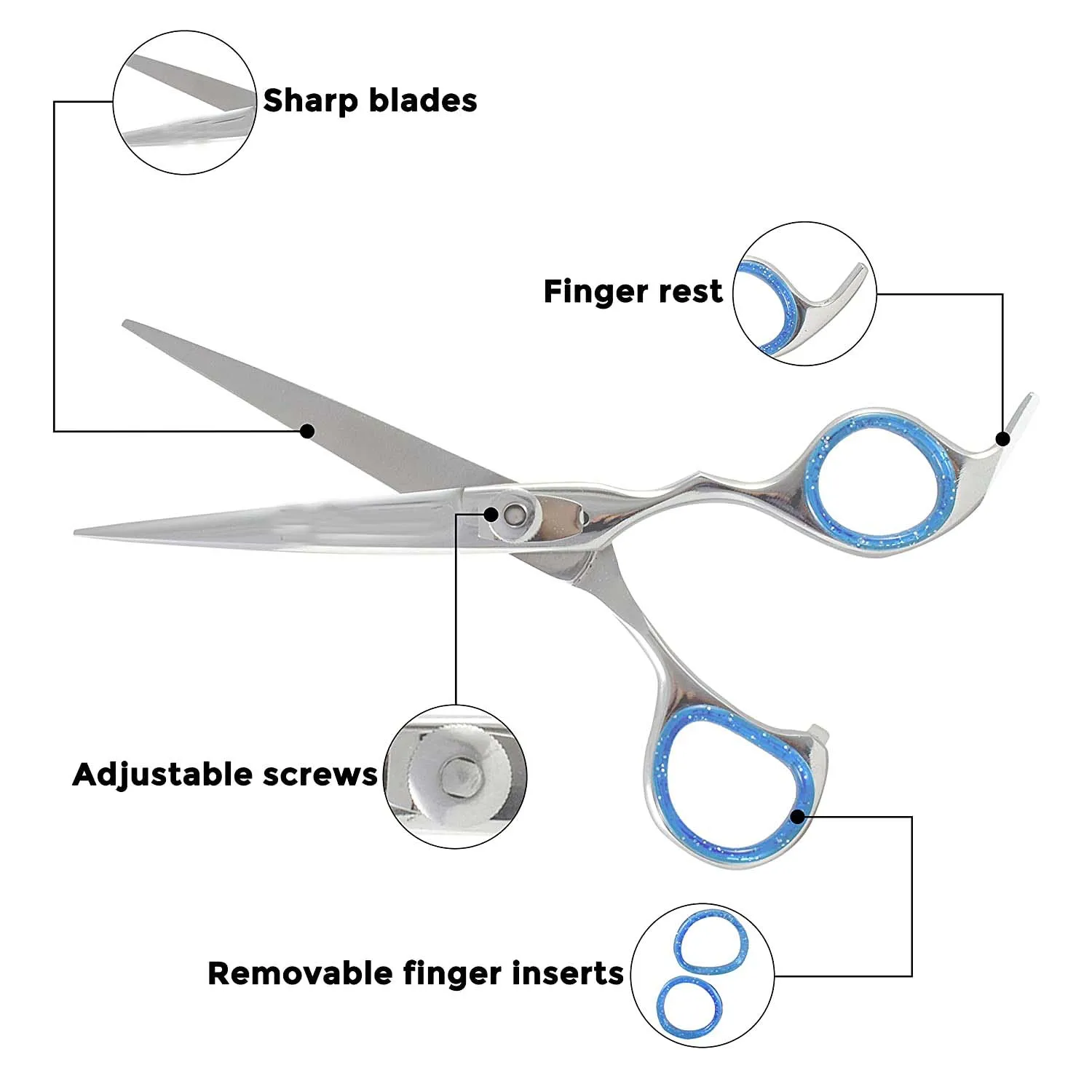 Professional Razor Edge Series Hair Cutting Scissors Set Barber Hair Cutting & Thinning Shears 6.5 Inches in High Carbon steel