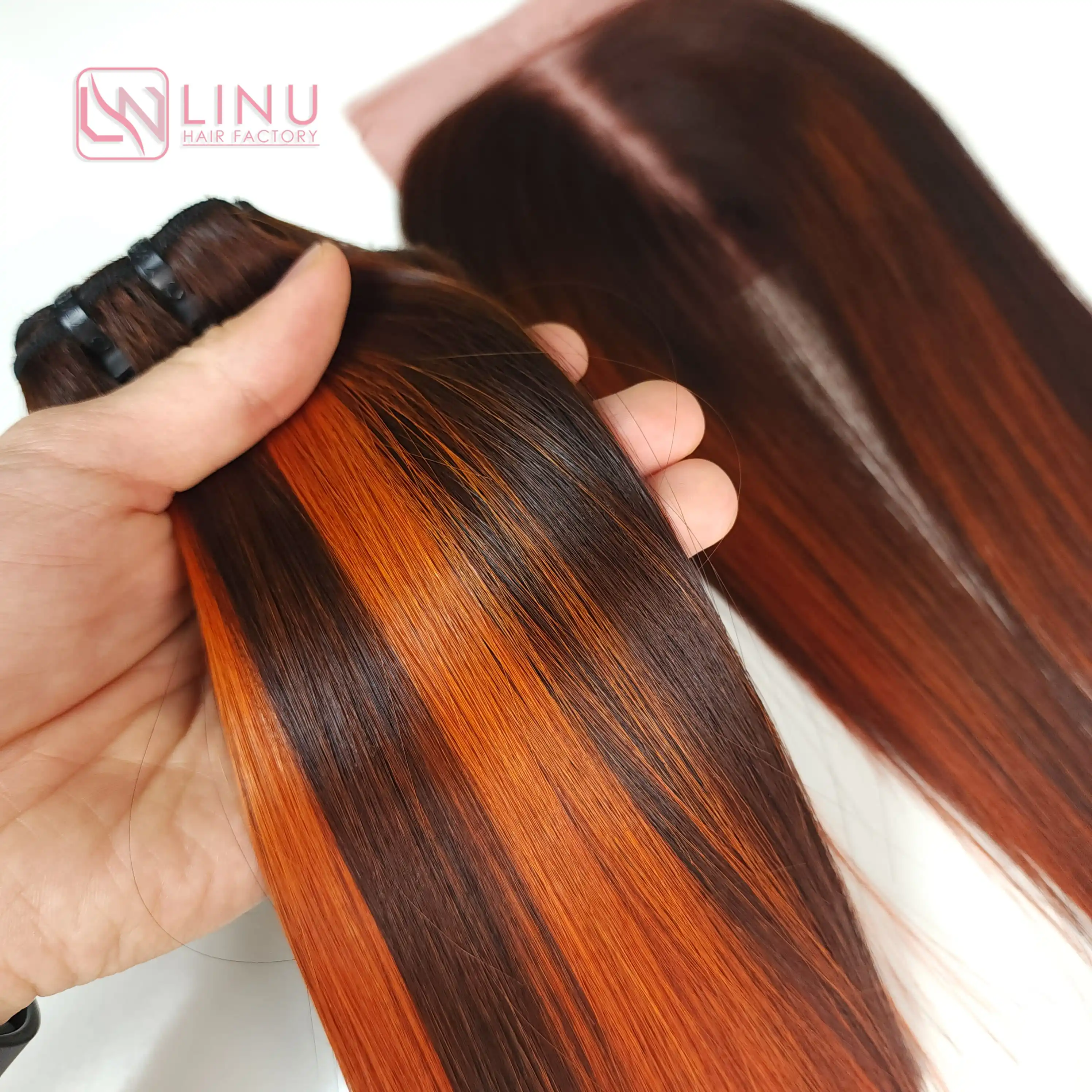 Luxury Piano Color Super Bone Straight Silky Vietnamese Raw Hair Bundles Virgin Cuticle Aligned Hair Virgin