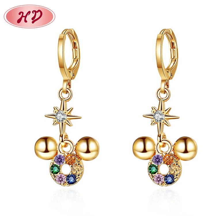 high quality fashion jewelry wholesale designer artificial jewellery mouse earrings for kids girls women