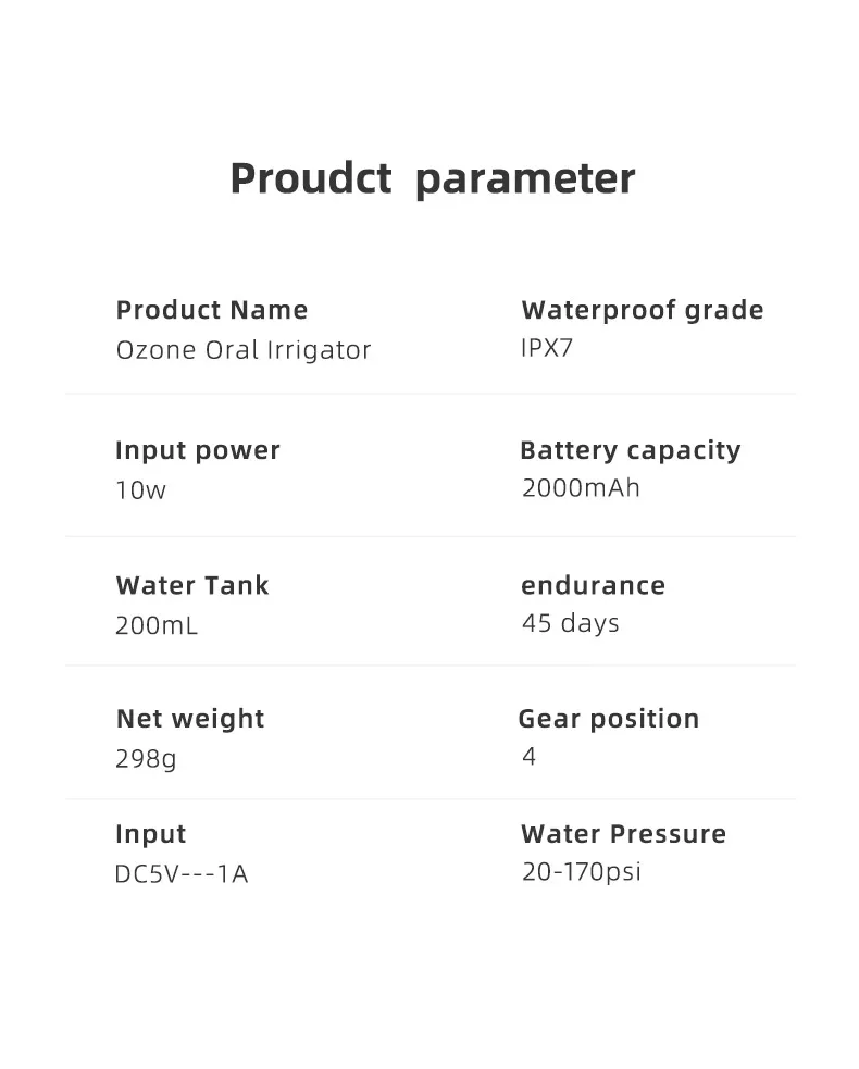 Electrolytic Ozone Hydrogen Micro Nano Bubbles Ozone Electric Water Flosser  disinfectant by electrolysis of water and salt